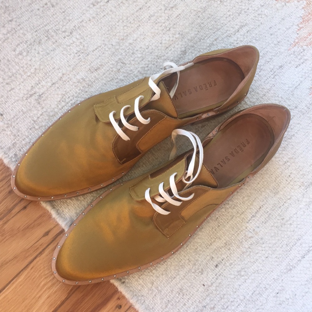 Freda Salvador, Gold Satin Oxford